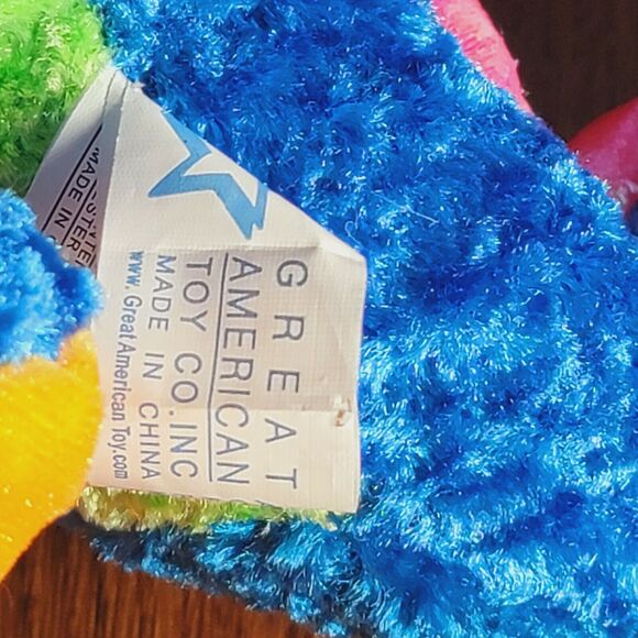 Dragon Plush Fantasy Colorful Iridescent Crinkle Wings Spikes Stuffed Animal - Picture 8 of 9